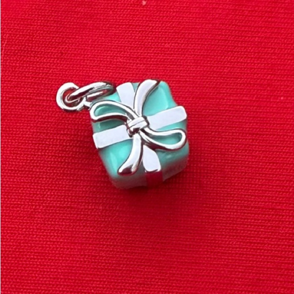Tiffany & Co. 925 Silver Blue Enamel Gift Charm